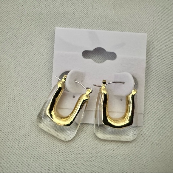 None Jewelry - Transparent hoop earrings